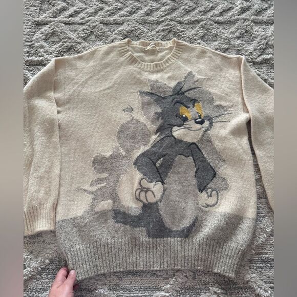 ICEBERG VINTAGE TOM & JERRY KNIT SWEATER SIZE 2XL 90S 100% WOOL Size L/XL - Picture 1 of 15